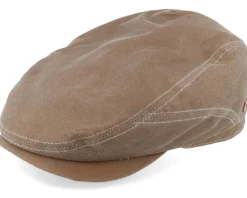 Driver Cap Waxed Brown Flat Cap - Stetson