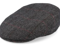 Driver Cap Wool Beige Herringbone Flat Cap - Stetson