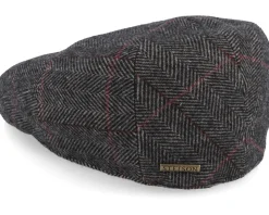 Driver Cap Wool Beige Herringbone Flat Cap - Stetson