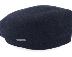 Driver Cap Wool Black Flat Cap - Stetson