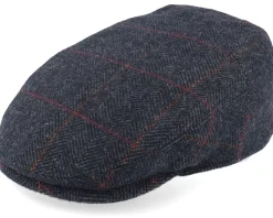 Driver Cap Wool Grey Herringbone Flat Cap - Stetson