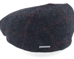 Driver Cap Wool Grey Herringbone Flat Cap - Stetson