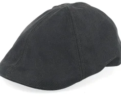 Duck Herringbone Dark Olive Herringbone Flat Cap - Stetson