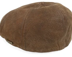 Duck Pigskin Ear Flap Brown Flat Cap - Stetson