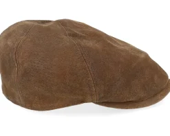 Duck Pigskin Ear Flap Brown Flat Cap - Stetson