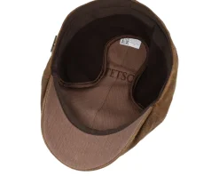 Duck Pigskin Ear Flap Brown Flat Cap - Stetson