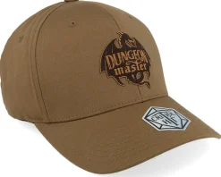 Dungeon Master Dragon Silhouette Wooly Combed Coyote Brown Flexfit - Critiql Hit