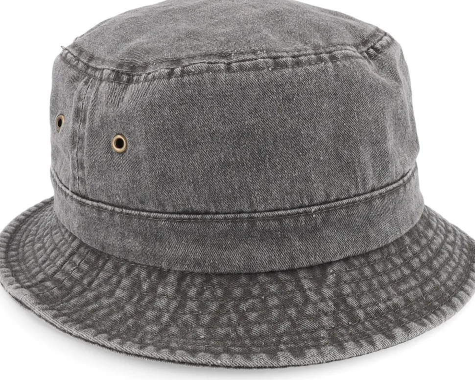 Dyed Cotton Twill Black Bucket - MJM Hats