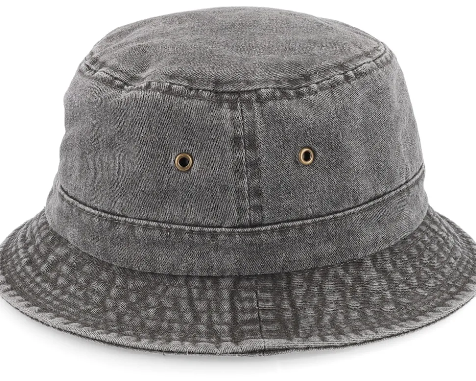 Dyed Cotton Twill Black Bucket - MJM Hats