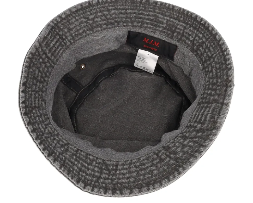 Dyed Cotton Twill Black Bucket - MJM Hats