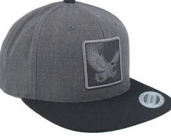 Eagle Black Metallic Patch Charcoal/Black Snapback - Iconic