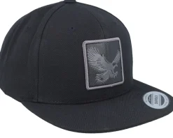 Eagle Black Metallic Patch Black Snapback - Iconic