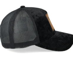 Eagle Face Engraved Patch Velvet Black Trucker - Iconic