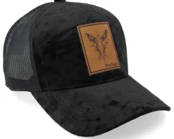 Eagle Face Engraved Patch Velvet Black Trucker - Iconic