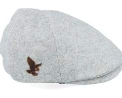 Eagle Patch Light Grey Ivy Flat Cap - Jack Anchor