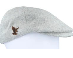 Eagle Patch Light Grey Ivy Flat Cap - Jack Anchor