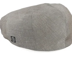 Edward Linen Chambray Brown Flat Cap - CTH Ericson