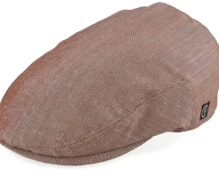 Edward Linen Chambray Chestnut Flat Cap - CTH Ericson