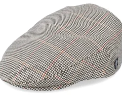 Edward Moon Houndstooth Brown Flat Cap - CTH Ericson