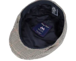 Edward Moon Houndstooth Brown Flat Cap - CTH Ericson