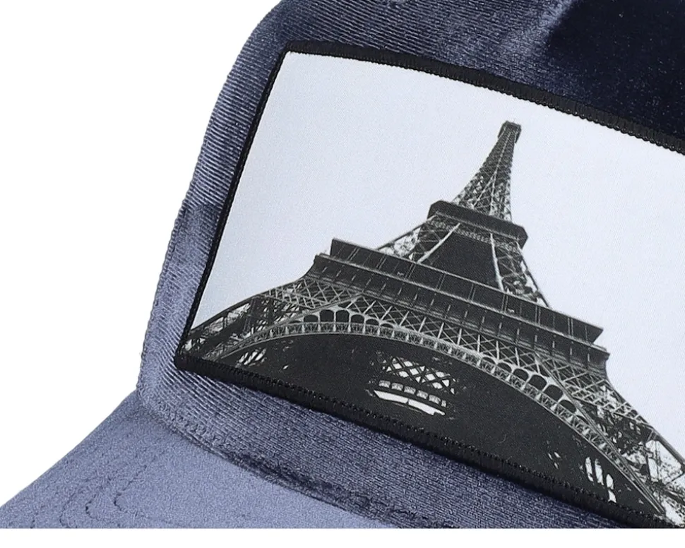 Eiffel Tower Velvet Grey/Grey A-frame Trucker - Calza Pennello