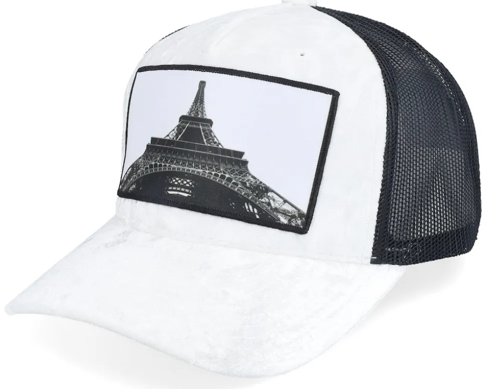 Eiffel Tower Velvet Grey/Grey A-frame Trucker - Calza Pennello