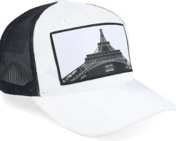 Eiffel Tower Velvet White/Black A-frame Trucker - Calza Pennello