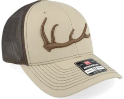 Elk Antler 3d 112 Split Khaki/Coffee Trucker - Hunter