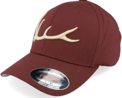 Elk Antler 3d Maroon Flexfit - Hunter