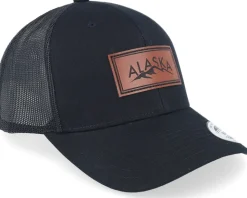 Engraved Alaska Mountain Box Patch Black Trucker - Wild Spirit