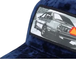 Epa Car Pop Art Velvet Navy A-Frame Trucker - Calza Pennello