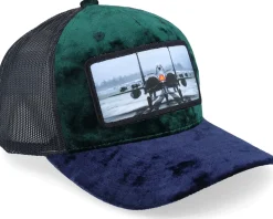 Epa Jet Fighter Velvet Green/Navy/Black A-Frame Trucker - Calza Pennello