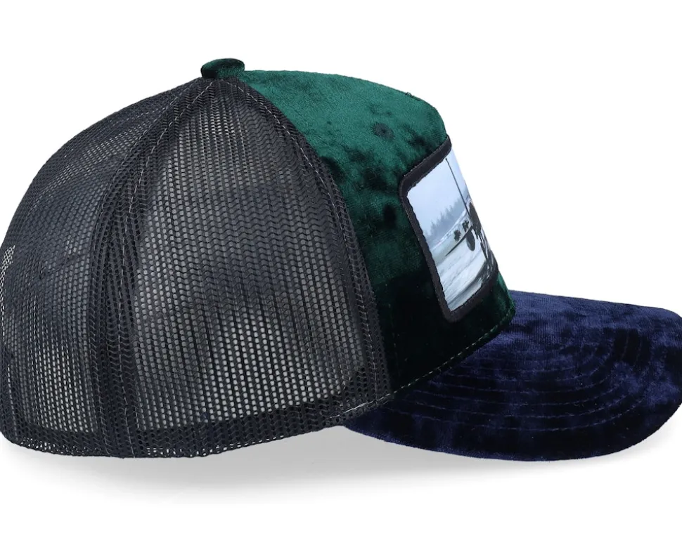Epa Jet Fighter Velvet Green/Navy/Black A-Frame Trucker - Calza Pennello