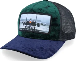 Epa Jet Fighter Velvet Green/Navy/Black A-Frame Trucker - Calza Pennello