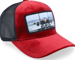 Epa Jet Fighter Velvet Red/Black A-Frame Trucker - Calza Pennello