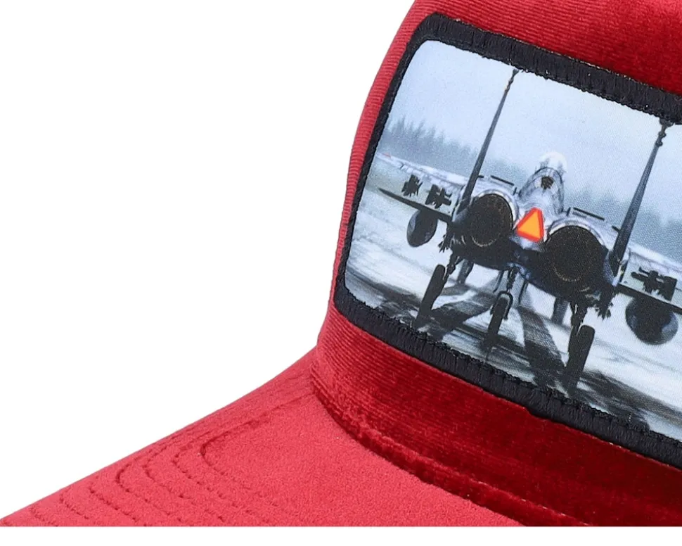 Epa Jet Fighter Velvet Red/Black A-Frame Trucker - Calza Pennello