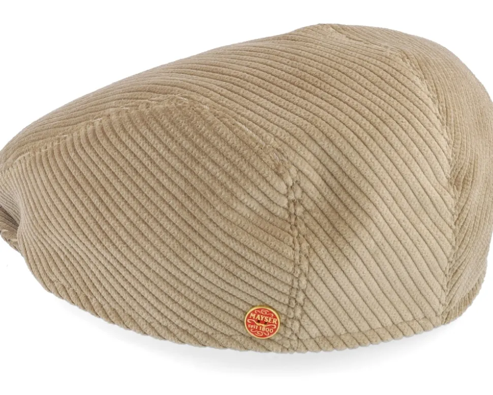 Erik Cord Beige Flat Cap - Mayser