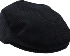 Erik Corduroy Black Flat Cap - Mayser