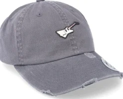 Explorer Guitar Patch Grey Destroyed Dad Cap