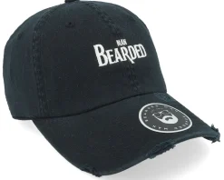 Fab Beardedmania Ripped Black Dad Cap - Bearded Man