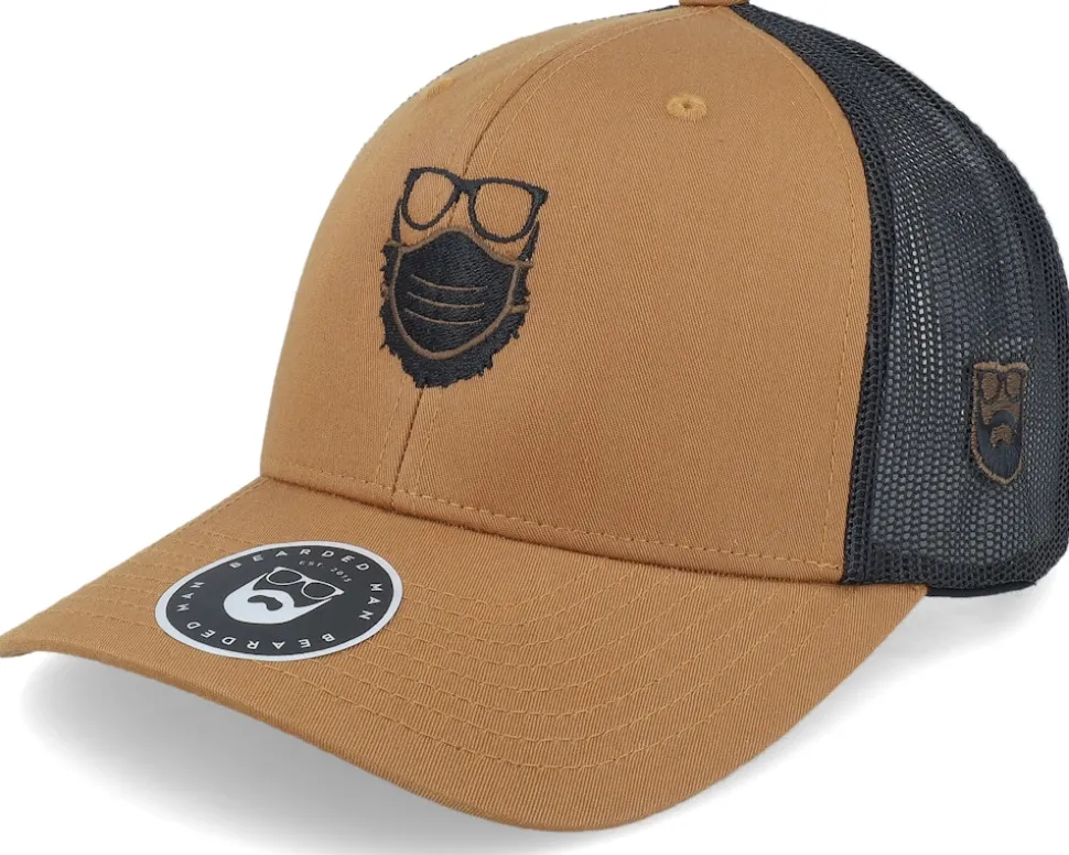 Face Mask Quarantine Beard Caramel/Black Trucker - Bearded Man