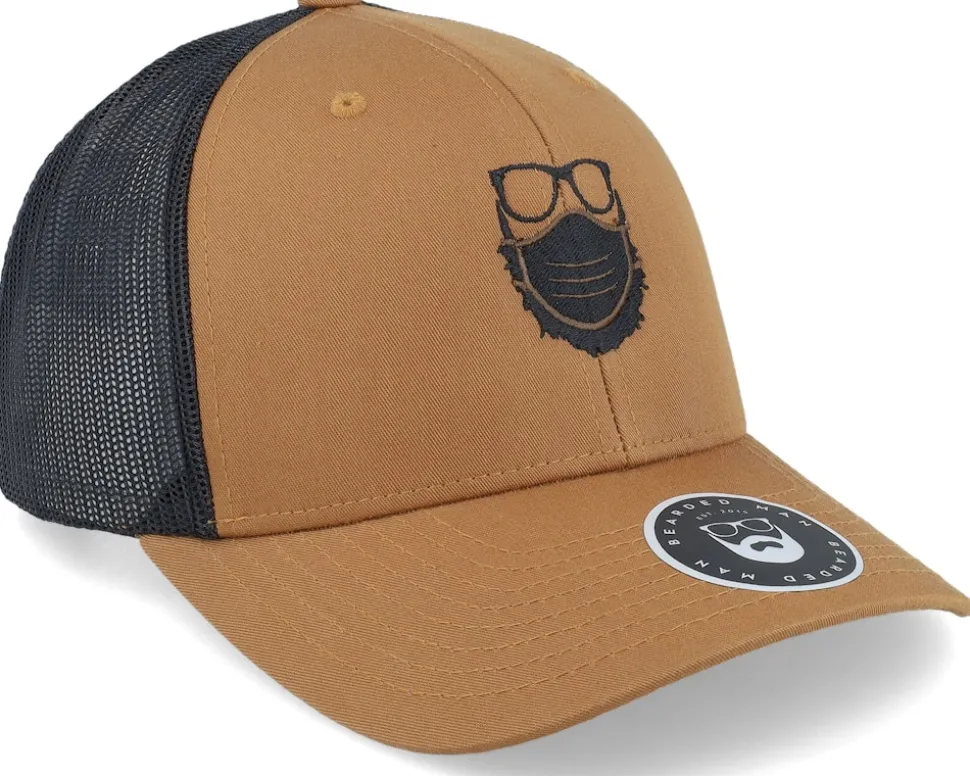 Face Mask Quarantine Beard Caramel/Black Trucker - Bearded Man