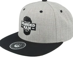 Facebox Grey/Black Snapback - Bearded Man