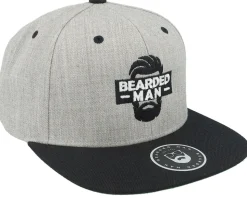 Facebox Grey/Black Snapback - Bearded Man