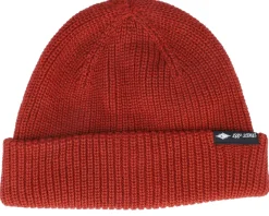 Fade Out Icon Shallow Beanie Burnt Red Cuff - Rip Curl