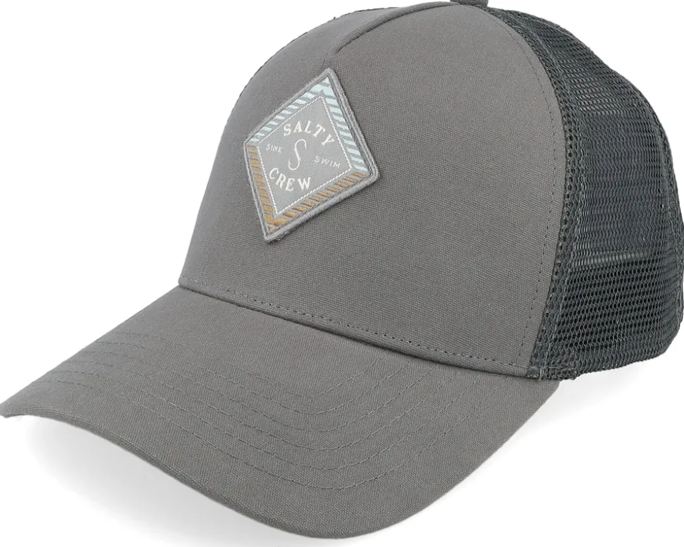 Faded Retro Charcoal A-Frame Trucker - Salty Crew