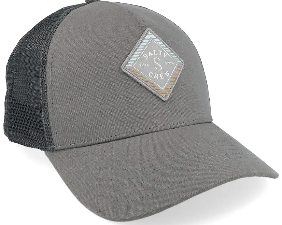 Faded Retro Charcoal A-Frame Trucker - Salty Crew