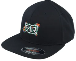 Fair Pride Flowers Black Flat Brim Fitted - Fair
