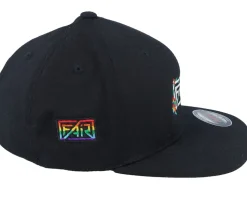 Fair Pride Flowers Black Flat Brim Fitted - Fair