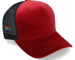 Fair Pride Rainbow Side Logo Red Velvet Trucker - Fair